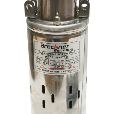 Pompa apa submersibila D80mm, 250W, 24V, 2m3/h pentru panou solar fotovoltaic Breckner Germany - imagine 4