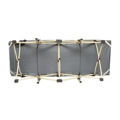 Pat pliabil de campanie, camping gri 190x66x42 cm Breckner Germany - imagine 2