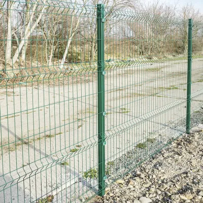 Stalp gard cu cleme de fixare pentru gard panou/plasa bordurata RAL6005 2430x50x50mm
