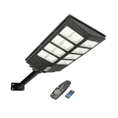 Lampa solara LED 300W iluminat stradal 6500K cu panou solar, telecomanda, senzor miscare si prindere pe stalp Breckner Germany