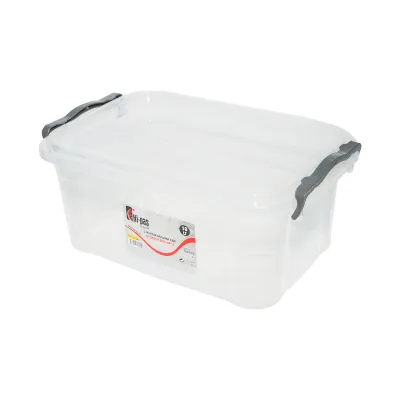 Cutie depozitare 10L cu capac din plastic, transparenta 360x240x150mm - imagine 2