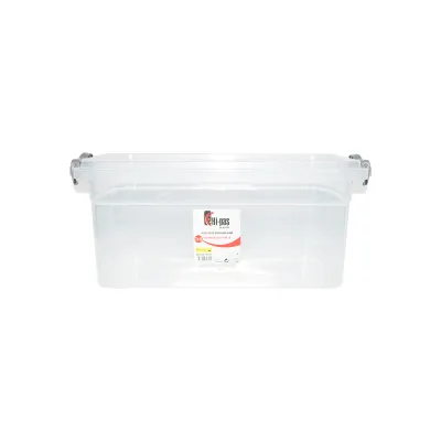 Cutie depozitare 7.5L cu capac din plastic, transparenta 220x340x140mm