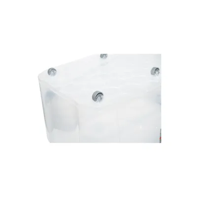 Cutie depozitare 50L cu capac si roti din plastic transparenta 400x630x320mm - imagine 6