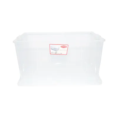 Cutie depozitare 120L cu capac si roti din plastic transparenta 800x515x420mm - imagine 4