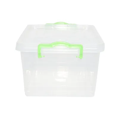 Cutie depozitare 5L cu capac din plastic, transparenta 305x210x135mm - imagine 2