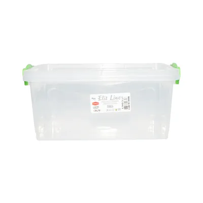 Cutie depozitare 5L cu capac din plastic, transparenta 305x210x135mm