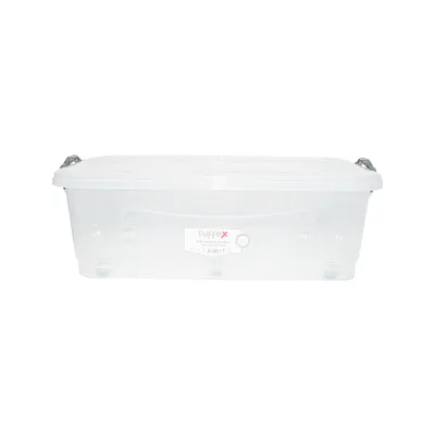Cutie depozitare 30L cu capac si roti din plastic transparenta 630x400x200mm