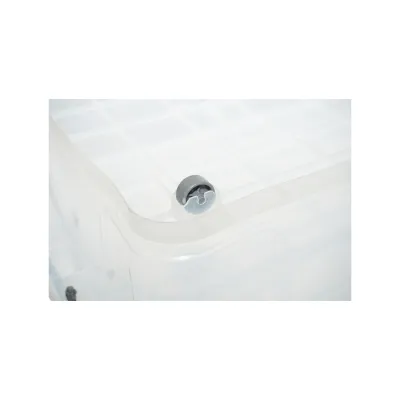 Cutie depozitare 40L cu capac si roti din plastic transparenta 725x470x200mm - imagine 6