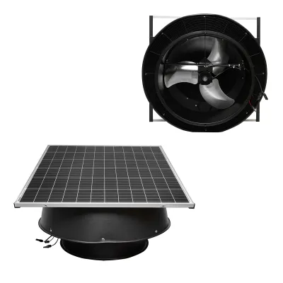 Ventilator evacuare acoperis axial industrial 600mm, 12000m3/h, motor brushless cu panou solar 180W Breckner Germany