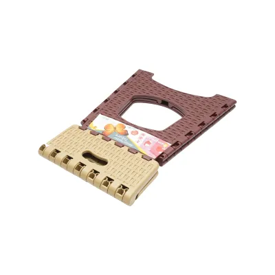 Scaun plastic crem-maro pliabil 286 x 325 x H360mm. - imagine 3