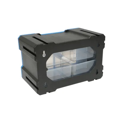 Cutie depozitare albastra din plastic modulara, 4 sertare 58x266x170mm Breckner Germany - imagine 3