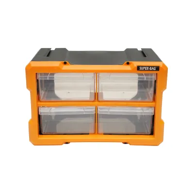 Cutie depozitare galbena din plastic modulara, 4 sertare 158x266x170mm Breckner Germany