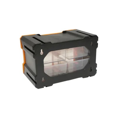 Cutie depozitare galbena din plastic modulara, 4 sertare 158x266x170mm Breckner Germany - imagine 3