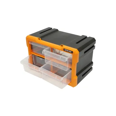 Cutie depozitare galbena din plastic modulara, 4 sertare 158x266x170mm Breckner Germany - imagine 4