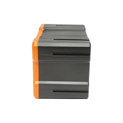 Cutie depozitare portocalie din plastic modulara, 4 sertare 158x266x170mm Breckner Germany - imagine 3