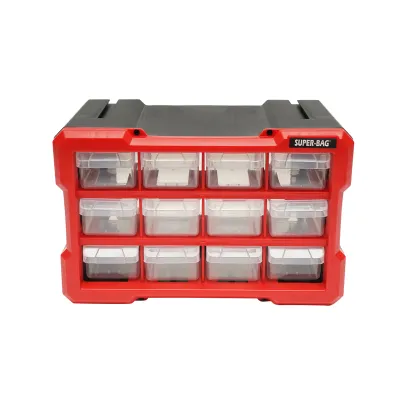 Cutie depozitare portocalie din plastic modulara, 12 sertare 158x266x170mm Breckner Germany