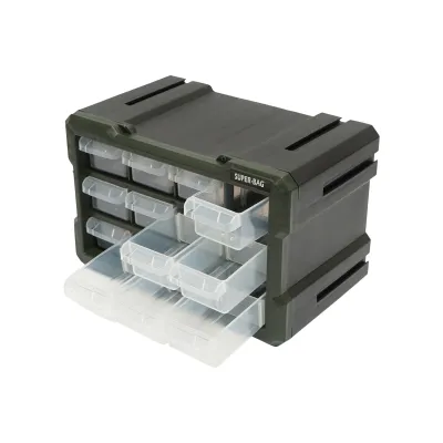 Cutie depozitare verde din plastic modulara, 12 sertare 158x266x170mm Breckner Germany - imagine 4