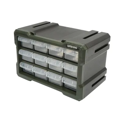 Cutie depozitare verde din plastic modulara, 12 sertare 158x266x170mm Breckner Germany - imagine 2