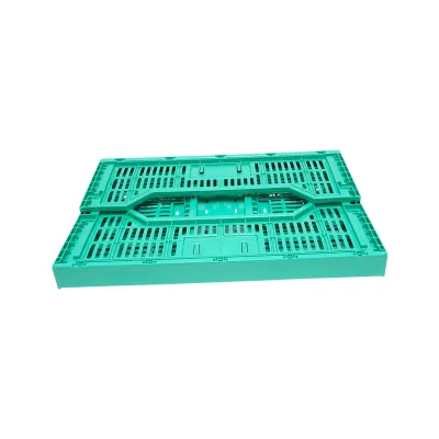 Lada, cutie plastic pliabila 595x395x250mm, verde pentru depozitare - imagine 2