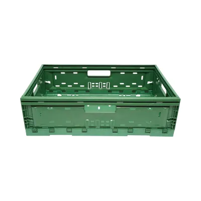 Lada, cutie plastic pliabila 595x385x185mm, verde pentru depozitare