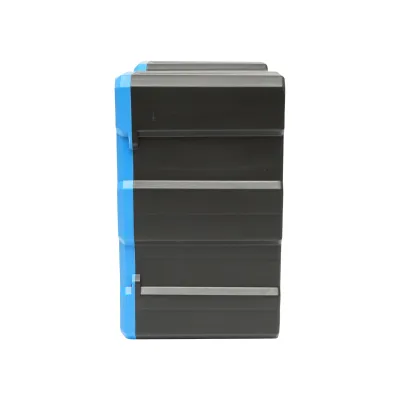 Cutie depozitare albastra din plastic modulara, 6 sertare 267x157x262mm Breckner Germany - imagine 3