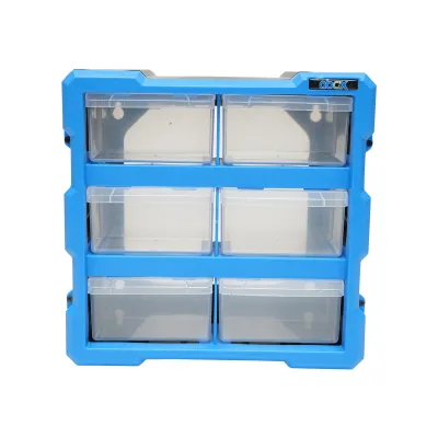 Cutie depozitare albastra din plastic modulara, 6 sertare 267x157x262mm Breckner Germany