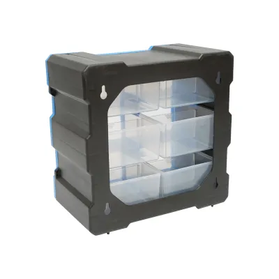 Cutie depozitare albastra din plastic modulara, 6 sertare 267x157x262mm Breckner Germany - imagine 4