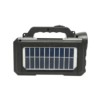 Kit iluminat portabil LED cu 2 becuri/proiector, panou solar si baterie 4000 mAh pentru pescuit camping GD-8077 - imagine 6