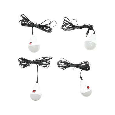 Kit iluminat portabil LED cu 4 becuri/proiector, panou solar radio FM si baterie 10000 mAhH pentru pescuit camping GD-8076 - imagine 2