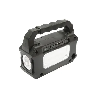 Kit iluminat portabil LED cu 3 becuri/proiector, panou solar radio FM si baterie 4500 mAhH pentru pescuit camping GD-8081FM - imagine 4