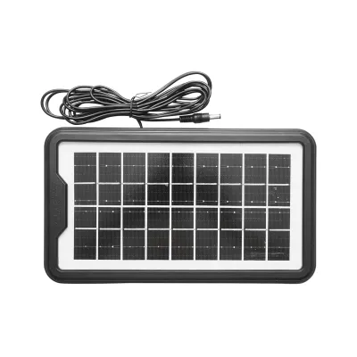 Kit iluminat portabil LED cu 3 becuri/proiector, panou solar si baterie 6V, 4.5Ah pentru pescuit camping GD-8017 - imagine 3