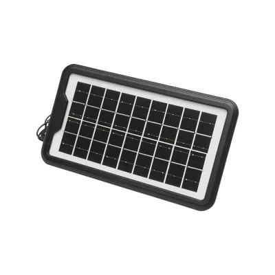 Kit iluminat portabil LED cu 3 becuri/proiector, panou solar si baterie 6V, 3Ah pentru pescuit camping GD-8017COB - imagine 8