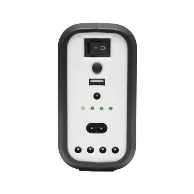 Kit iluminat portabil LED cu 3 becuri/proiector, panou solar si baterie 6V, 3Ah pentru pescuit camping GD-8017COB - imagine 5