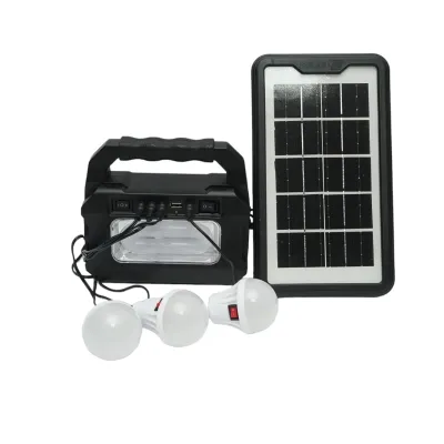 Kit iluminat portabil LED cu 3 becuri/proiector, panou solar si baterie 3.7V, 4500Ah pentru pescuit camping GD-8080 - imagine 2