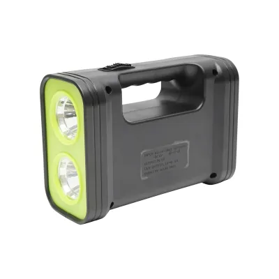 Kit iluminat portabil LED cu 3 becuri/proiector, panou solar si baterie 6V, 4.5Ah pentru pescuit camping GD-17 - imagine 2