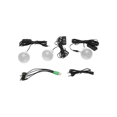 Kit iluminat portabil LED cu 3 becuri/proiector, panou solar si baterie 6V, 4.5Ah pentru pescuit camping GD-17 - imagine 8