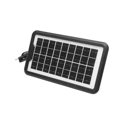 Kit iluminat portabil LED cu 3 becuri/proiector, radio FM panou solar si baterie 6V, 4.5Ah pentru pescuit camping GD-8071 - imagine 7