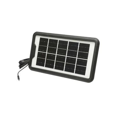Kit iluminat portabil LED cu 4 becuri/proiector, radio FM panou solar si baterie 3.7V, 10000 mAH pentru pescuit camping GD-8072 - imagine 6