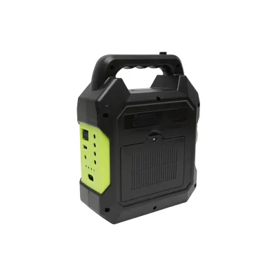 Kit iluminat portabil LED cu 3 becuri/proiector, radio FM panou solar si baterie 6V, 4.5 Ah pentru pescuit camping GD-15 - imagine 2