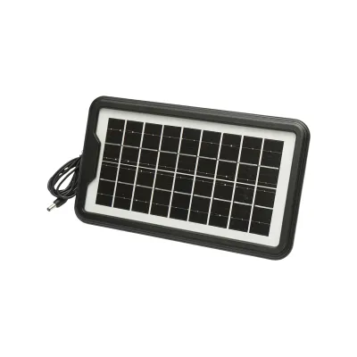Kit iluminat portabil LED cu 3 becuri/proiector, radio FM panou solar si baterie 6V, 4.5 Ah pentru pescuit camping GD-15 - imagine 6