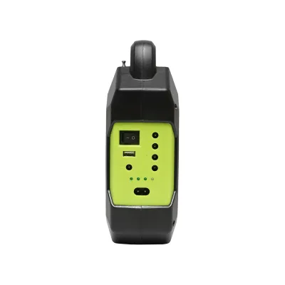 Kit iluminat portabil LED cu 3 becuri/proiector, radio FM panou solar si baterie 6V, 4.5 Ah pentru pescuit camping GD-15 - imagine 7