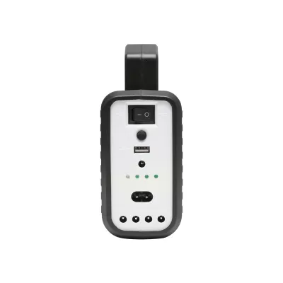 Kit iluminat portabil LED cu 3 becuri/proiector, radio FM, telecomanda panou solar si baterie 6V, 2 Ah pentru pescuit camping GD-8028 - imagine 4