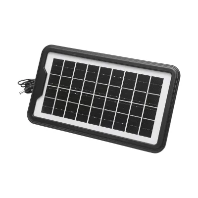 Kit iluminat portabil LED cu 3 becuri/proiector, radio FM, telecomanda panou solar si baterie 6V, 2 Ah pentru pescuit camping GD-8028 - imagine 8