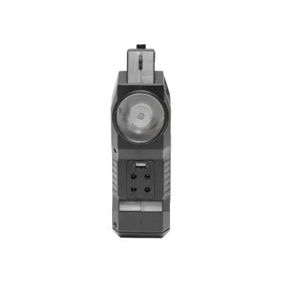 Kit iluminat portabil LED cu 3 becuri/proiector, radio FM, telecomanda panou solar si baterie 6V, 3 Ah pentru pescuit camping GD-8060 - imagine 3