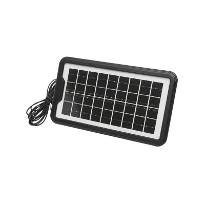 Kit iluminat portabil LED cu 3 becuri/proiector, radio FM, telecomanda panou solar si baterie 6V, 3 Ah pentru pescuit camping GD-8060 - imagine 8