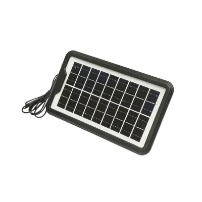 Kit iluminat portabil LED cu 3 becuri/proiector, radio FM, MP3, panou solar si baterie 6V, 4.5 Ah pentru pescuit camping GD-8073 - imagine 6
