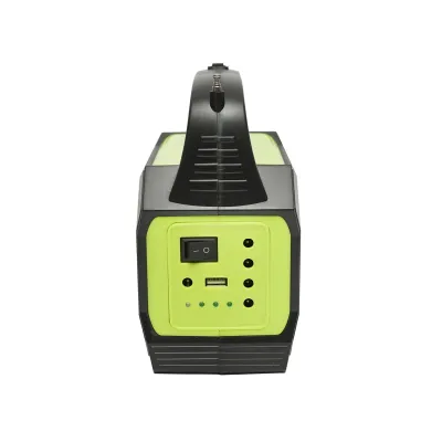 Kit iluminat portabil LED cu 3 becuri/proiector, radio FM, MP3, panou solar si baterie 6V, 4.5 Ah pentru pescuit camping GD-8073 - imagine 2