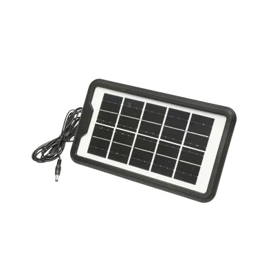 Kit iluminat portabil LED cu 3 becuri/proiector, radio FM, MP3, panou solar si baterie 3.7V, 4500 mAh pentru pescuit camping GD-P30FM - imagine 6