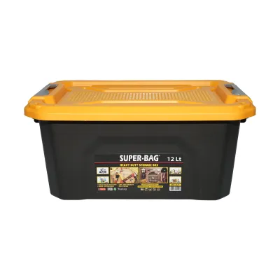 Cutie, lada depozitare heavy duty 12L cu capac, galbena 385x295x175mm Breckner Germany