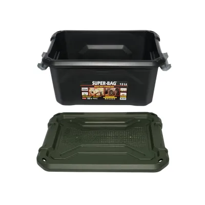 Cutie, lada depozitare heavy duty 12L cu capac, verde 385x295x175mm Breckner Germany - imagine 4
